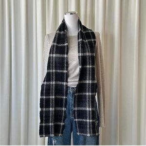 Vintage 2000s Banana Republic Dark Academia Plaid Scarf Wool Cashmere Blend